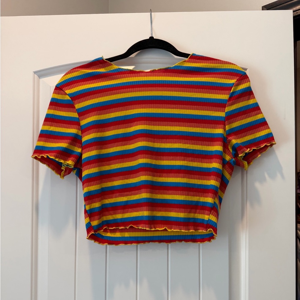 Colorful Striped Crop Top